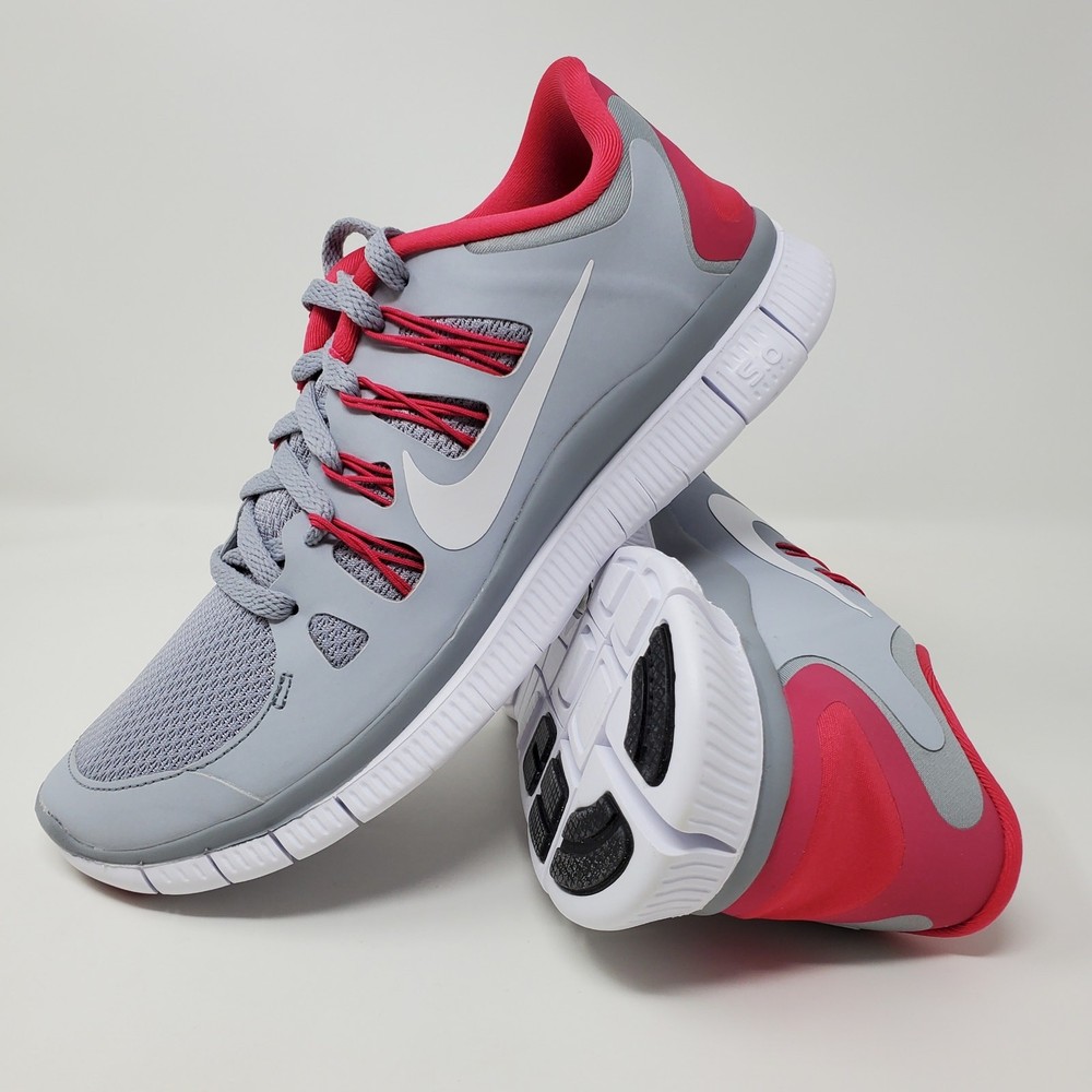 Nike Free 5.0 Athletic Running Shoes Gray Pink 580591-061 Women's Size 8