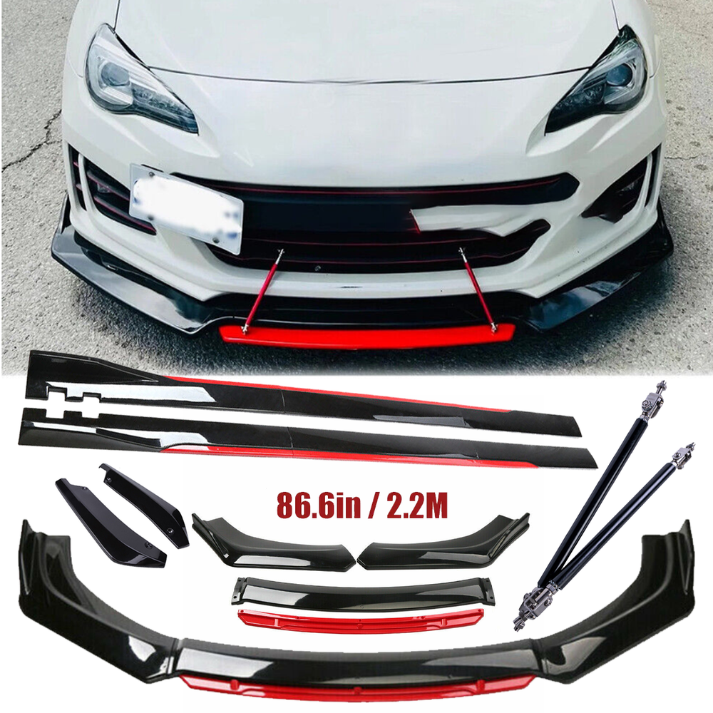 For Subaru WRX STI/BRZ Front Bumper Lip Spoiler Splitter Side Skirt Glossy