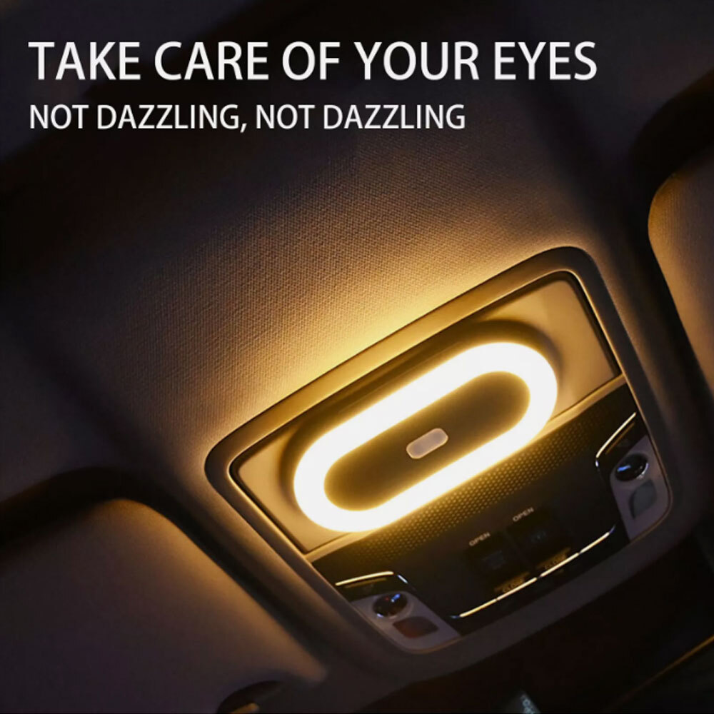 Magnetic Car Roof Interior LED Light USB Rechargeable Dome Ceiling Reading Lamp