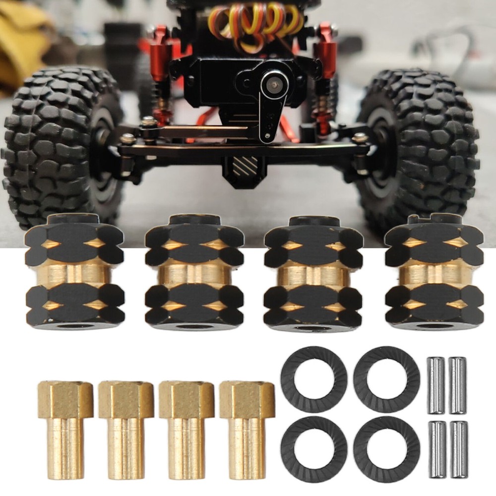 4PCS RC Wheel Hub Hex Extension Adapter Brass for Axial SCX24 AXI90081 AXI00001