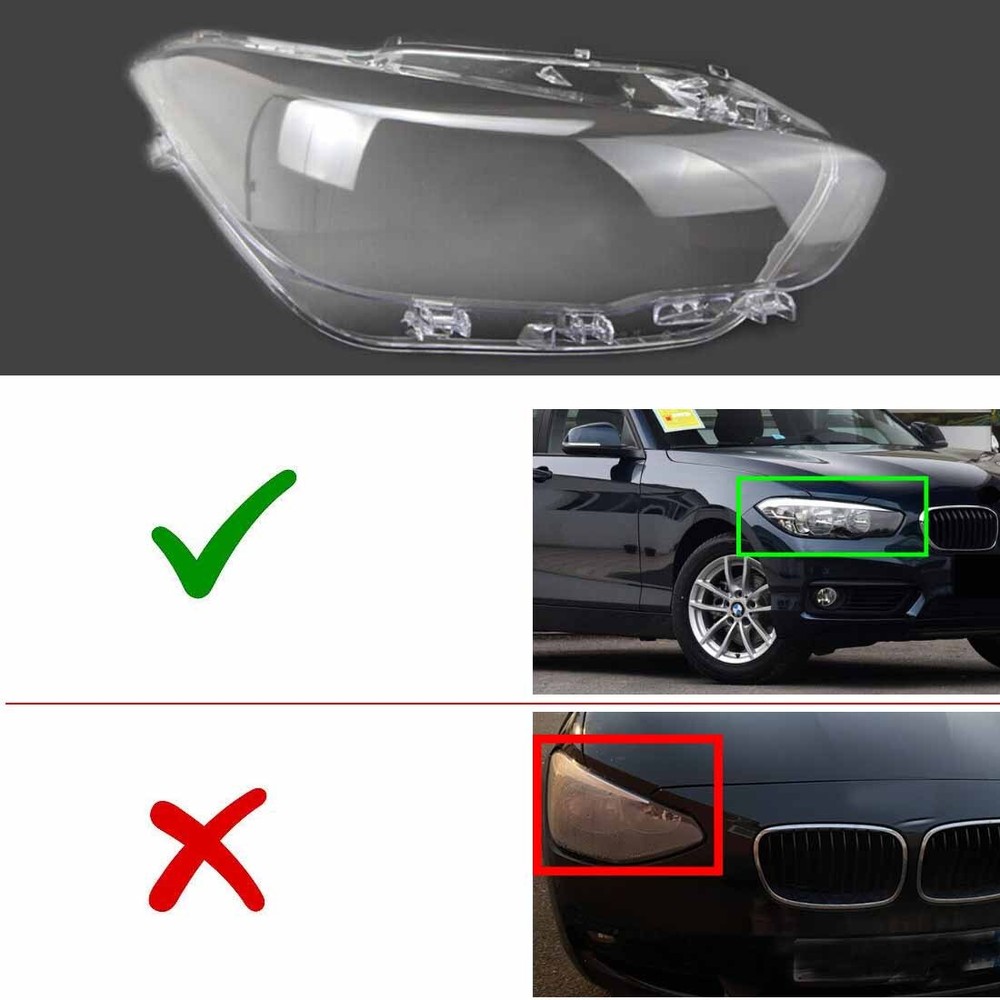 Right For BMW 1 Series F20 15 -19 Replace Headlight Cover Lampshade Lens Clear