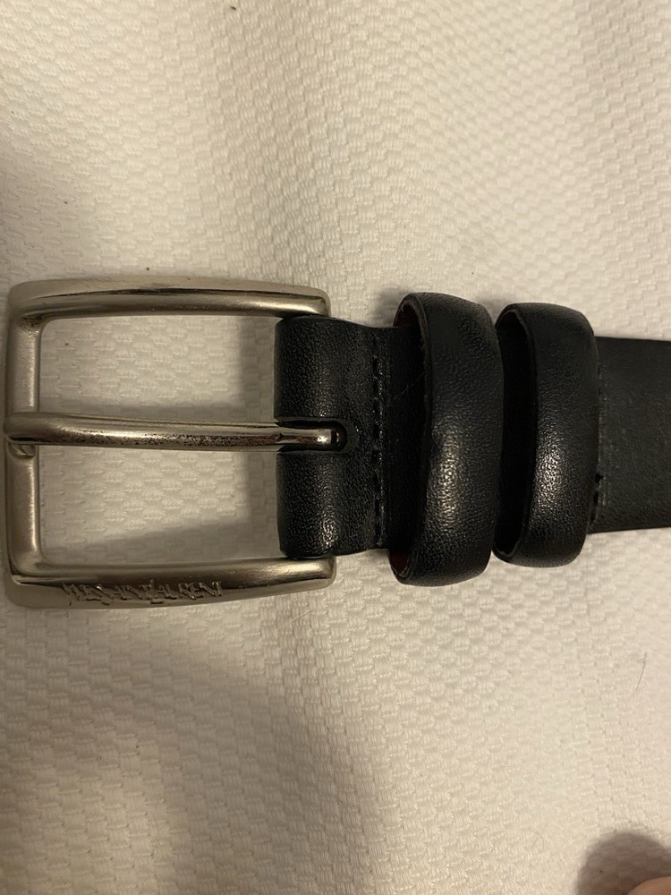 Ysl Size 42 Men’s black Leather Belt