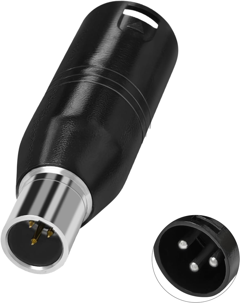 Mini 3-Pin XLR to XLR 48V Phantom Power Adapter for AKG Headset Lapel Mic