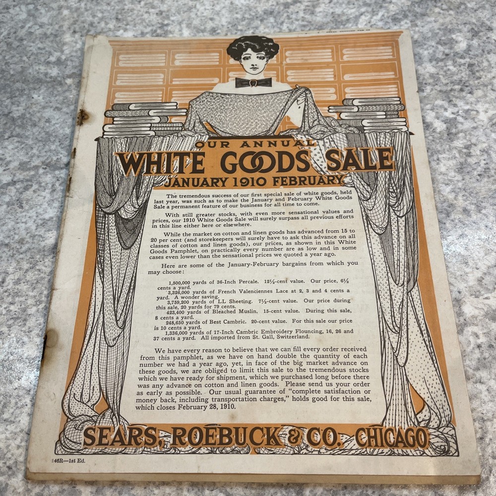 Sears, Roebuck And Co. Chicago Our Annual White Goods Sale Jan 1910 Feb Magazine