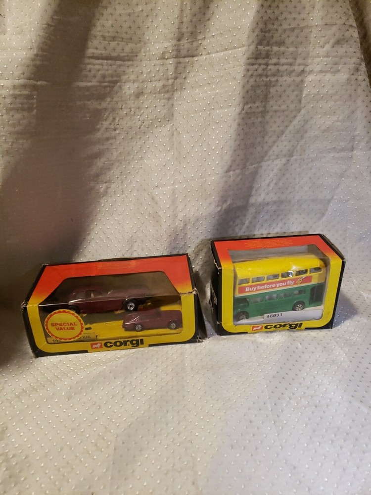 Vintage Corgi Toys 1405 Jaguar Xjs Plus 46931 Dabble Decker Bus