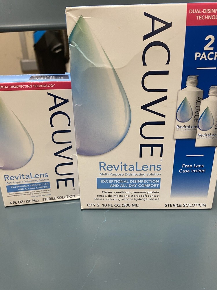 RevitaLens Multi-Purpose Disinfecting Solution 10oz 2pk Exp 03/2025 & 02/12/2024