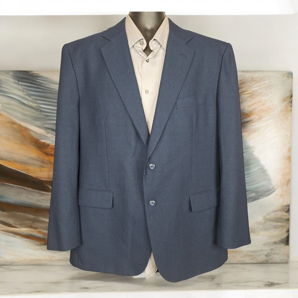 Stafford Jacket Blazer Mens 44R Navy Blue Double Vented