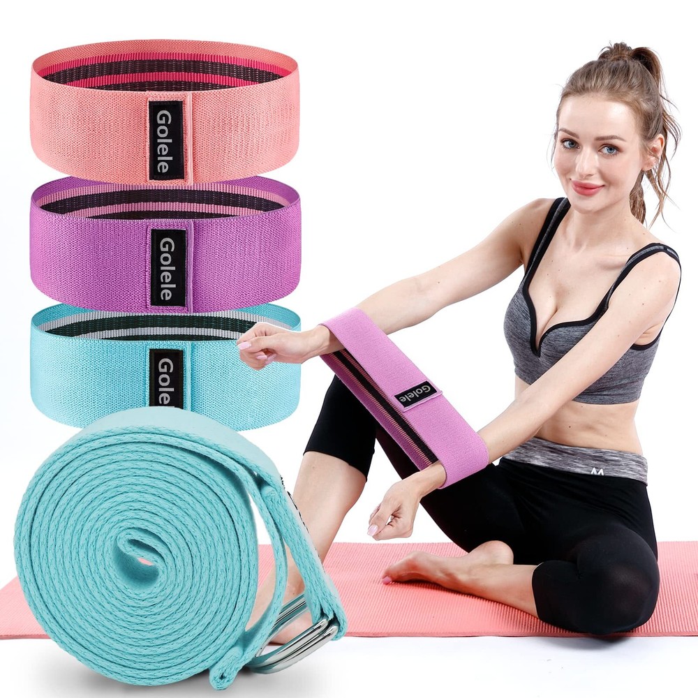Resistance Bands for Working Out, Non Slip Thick Squat Exercise Bands for Yog...