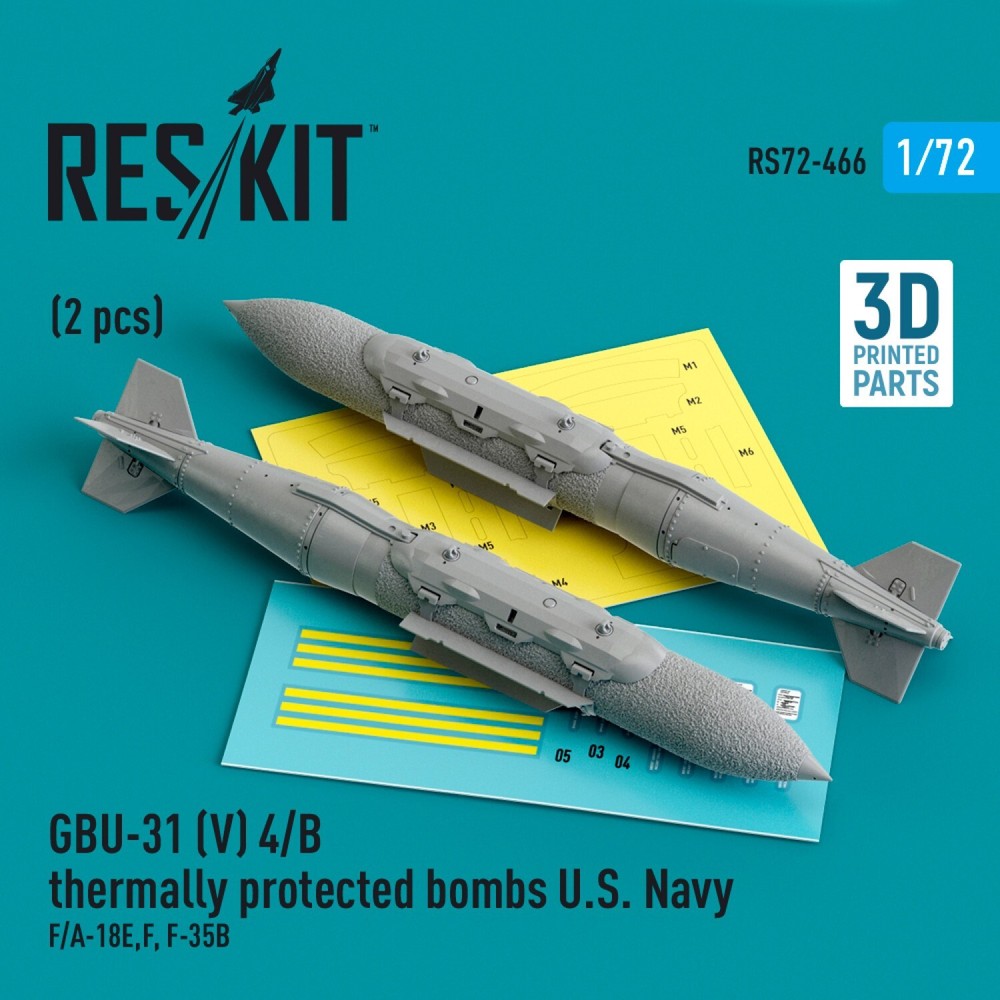 GBU-31(V)4/B Thermally Protected Bombs for U.S. Navy F/A-18E/F and F-35B 1:72 Scale 2pcs Set