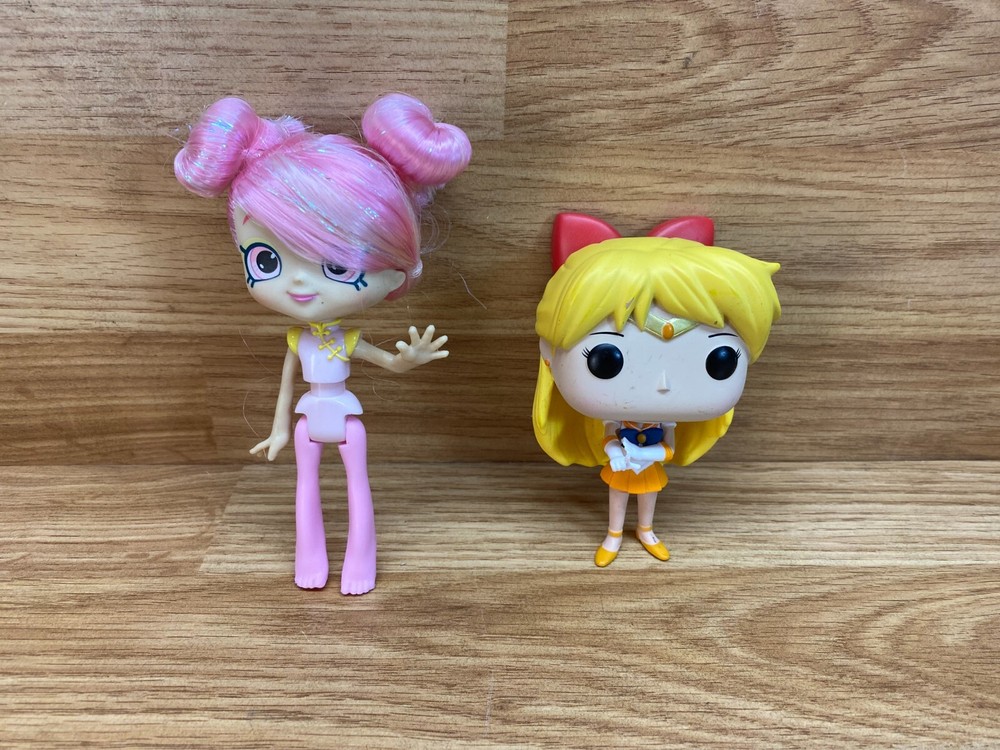 Lot Of 2 Dolls Shopkins Pink Hair And Funko Mini Sailer Moon