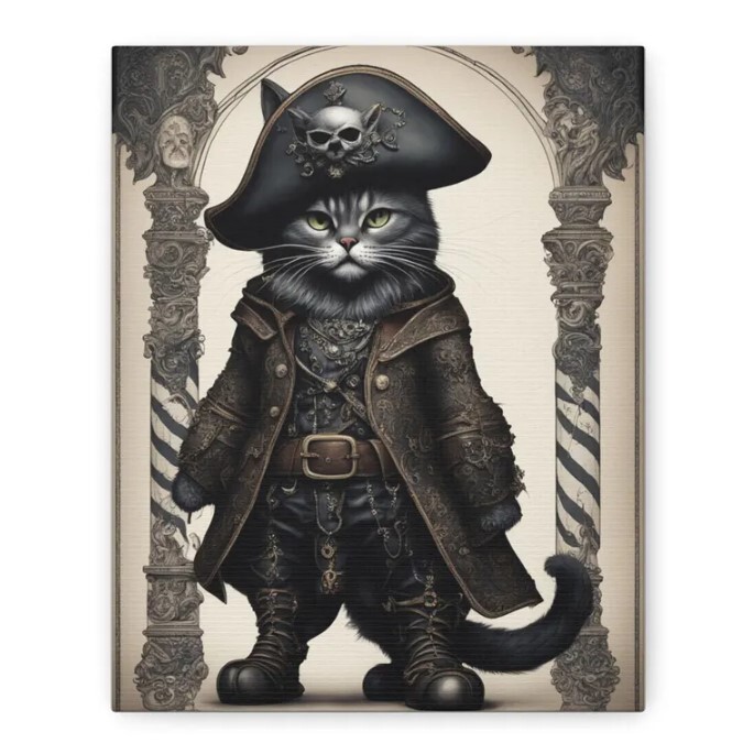 Fantasy Wall Art Mad Kitty the Pirate Home Decor  