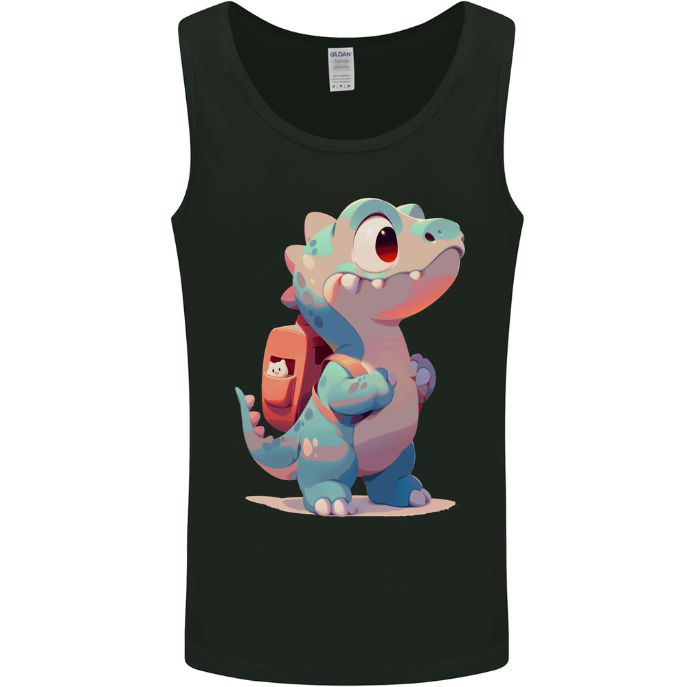 A Cute T-Rex Dinosaur With Backpack Mens Vest Tank Top