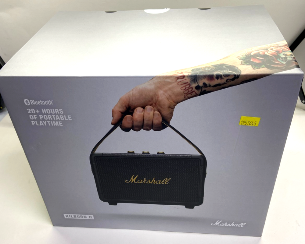 Marshall Kilburn II 2 Wireless Portable Bluetooth Speaker 20+HR, Black and Brass