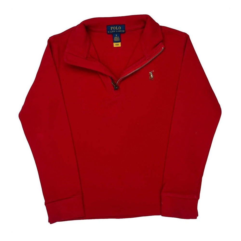 Age 6 Polo By Ralph Lauren 1/4 Zip - XS Red Cotton