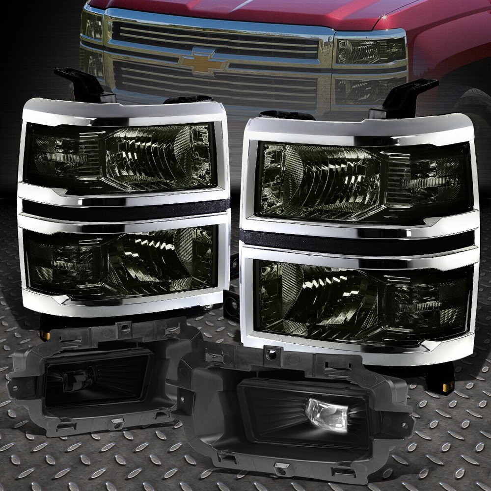 2014-2015 Chevy Silverado 1500 LED Smoked Headlights & Fog Lights Kit