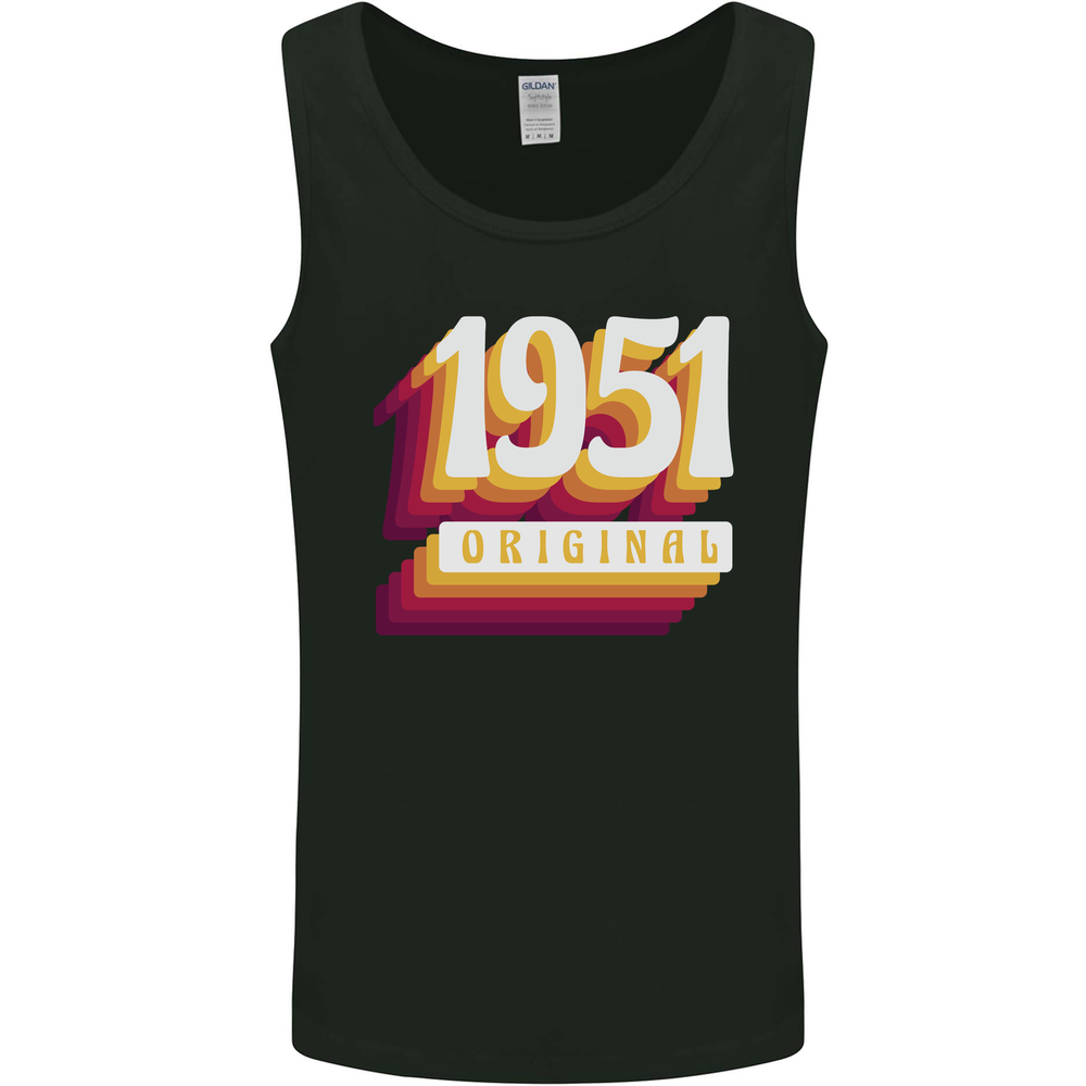 Retro 74th Birthday Original 1951 Mens Vest Tank Top