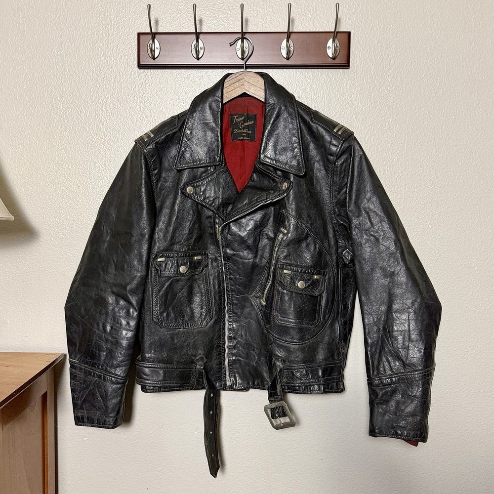 1960s Horsehide Leather Jacket Franco Canadian Made In Canada M