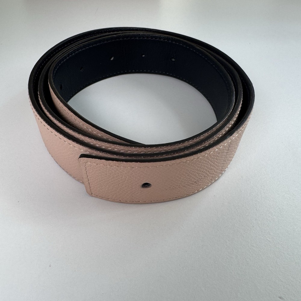 Hermès Reversible Leather Belt Strap 95cm Pink/Black Authentic