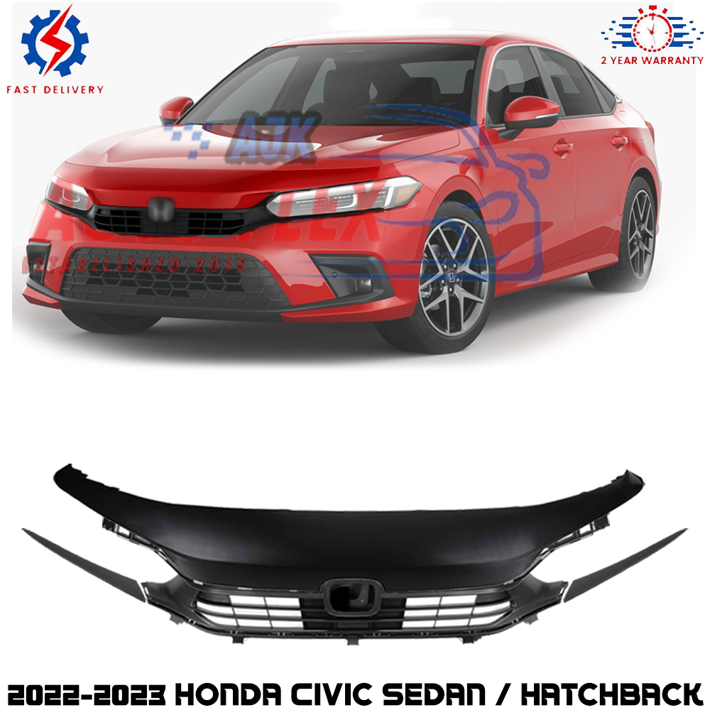 Front Bumper Cover & Upper Grille with Filler For 2022-2023 Honda Civic