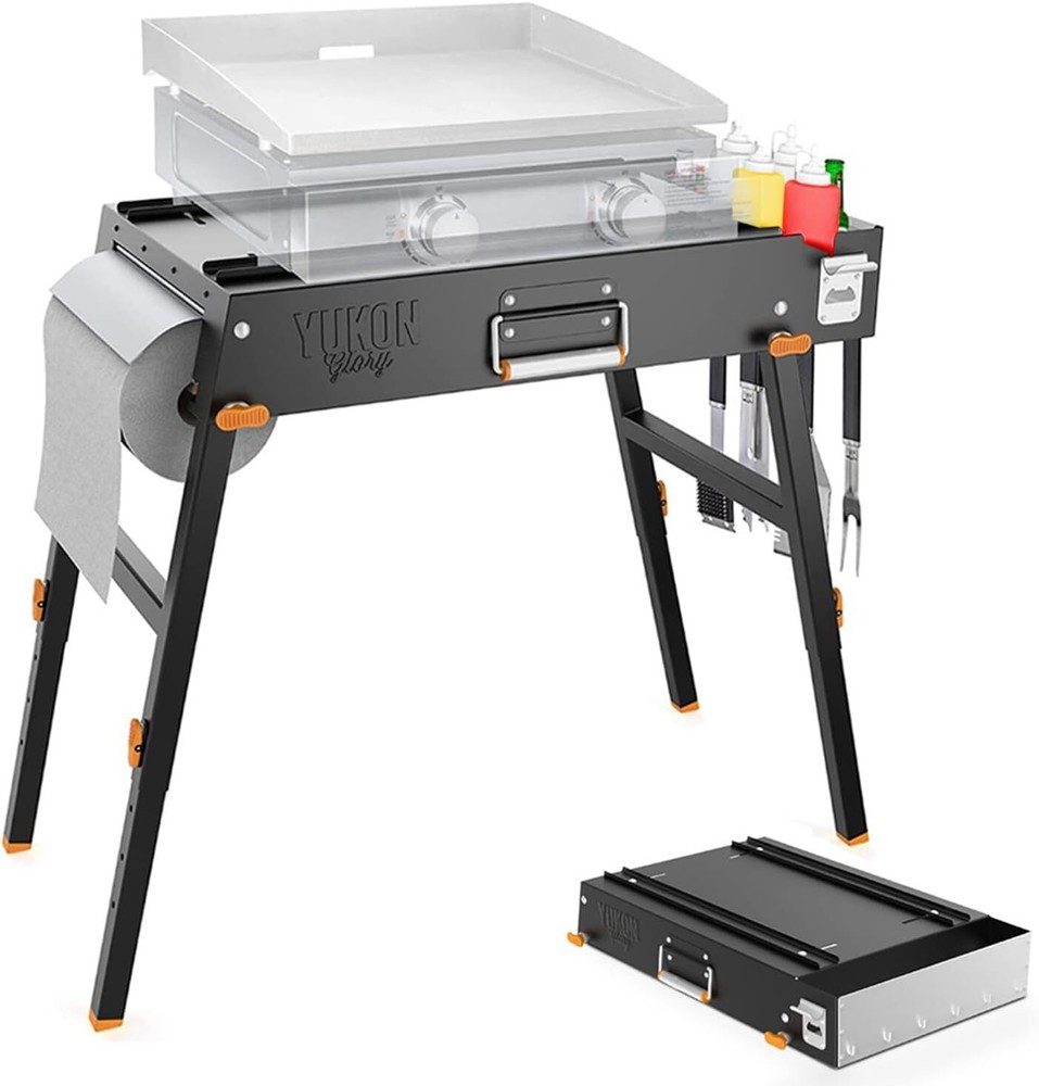 Yukon Glory™ Universal Portable Grill Table/Flat Top Grill Griddles Stand USA