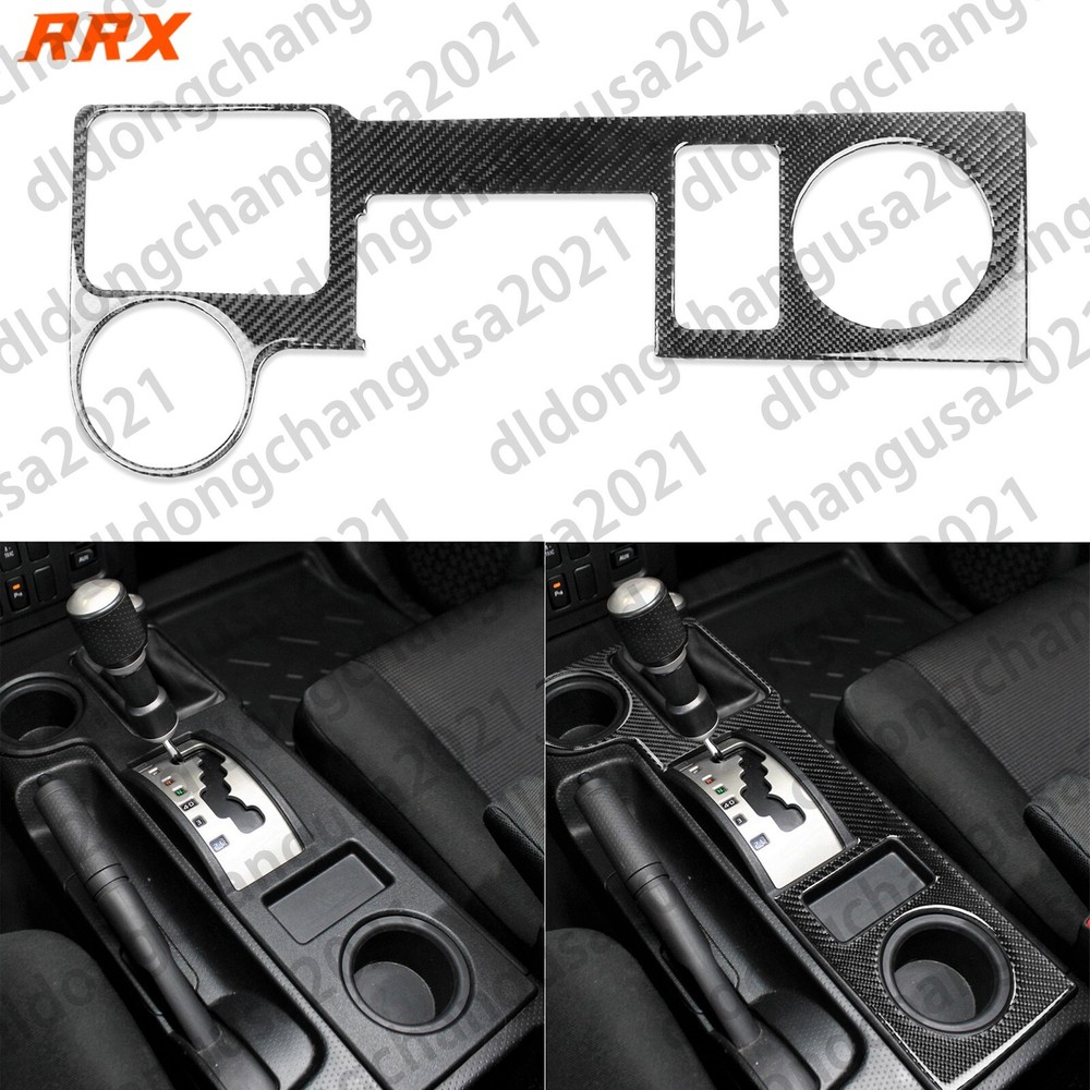 Real Carbon Fiber Cup Holder Panel Cover Trim for Toyota FJ Cruiser 2007-2021