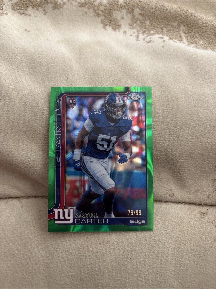2025 Topps Chrome Abdul Carter Green Pigskin /99 Refractor SP Rookie RC #350
