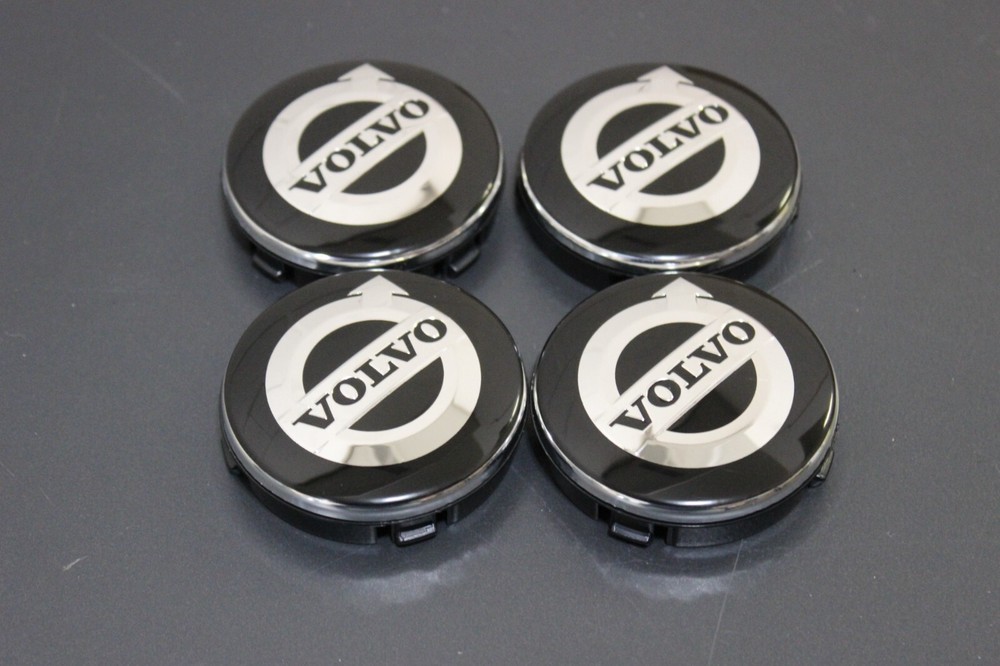 92-15 SET OF 4 VOLVO BLACK CENTER WHEEL HUB CAPS COVER LOGO RIMS V40-V90 XC90 XC
