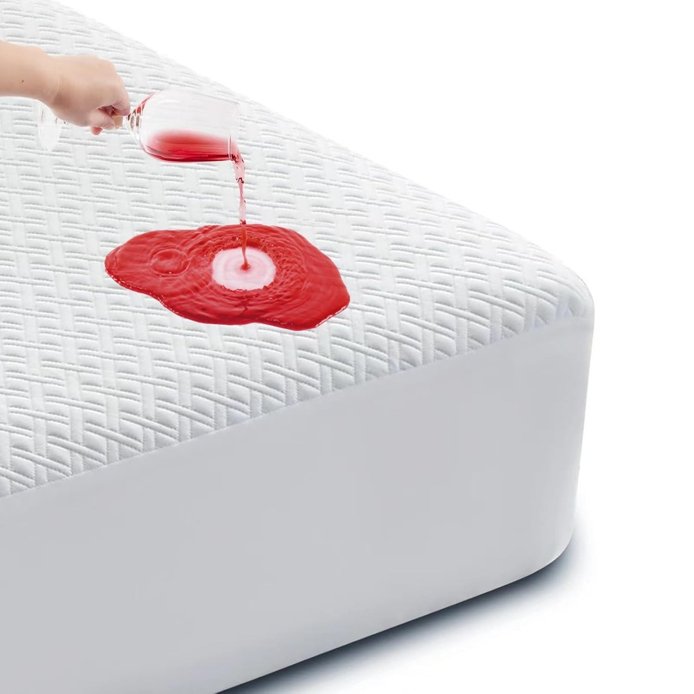 Full Size Waterproof Cooling Mattress Protector Fitted 8-21 Inch-image
