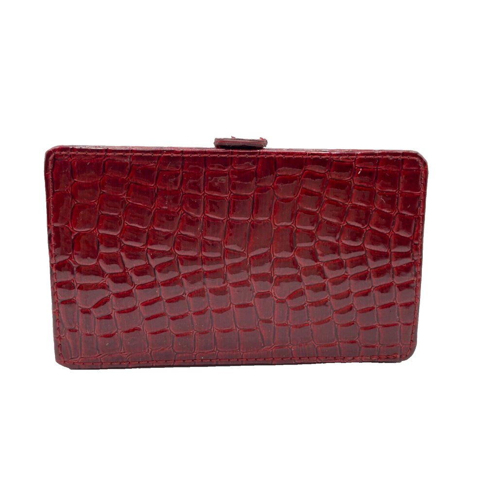 Luxurious Red Faux Quilted Leather LIZ CLAIBORNE Mirrored Jewelry/Makeup Case
