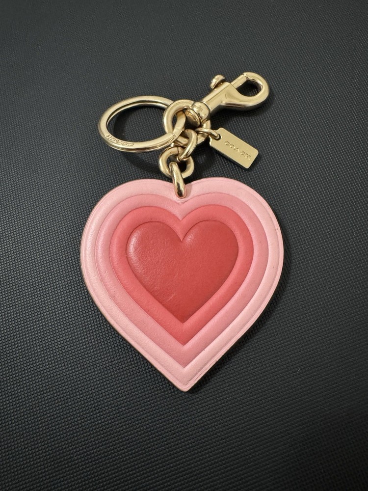 Coach 70's Heart Burst Bag Charm In Signature Canvas