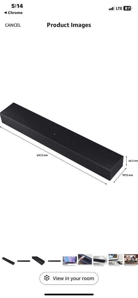 Samsung HW-C400 Wireless Soundbar w. Built-In Subwoofer Bluetooth NFC Dolby DTS