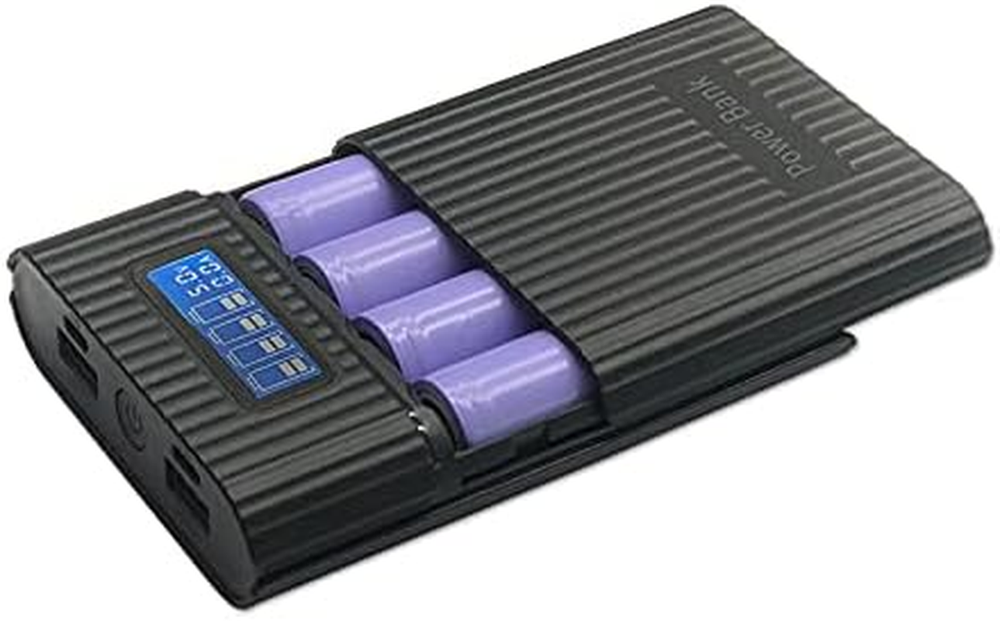 Battery Charger Case,Portable DIY Power Bank Box with LCD Display 2 USB Output,M