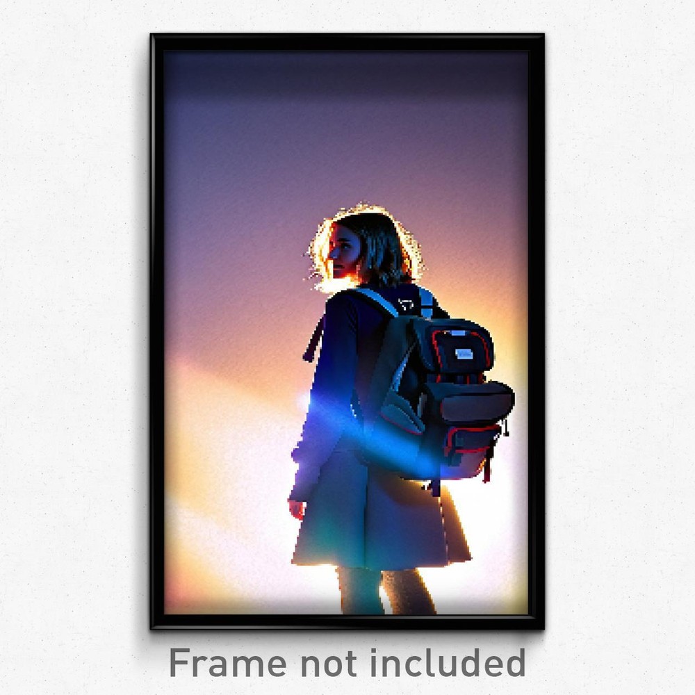 8-Bit Pixel Art Backpack Poster - Retro Trippy Video Game Print