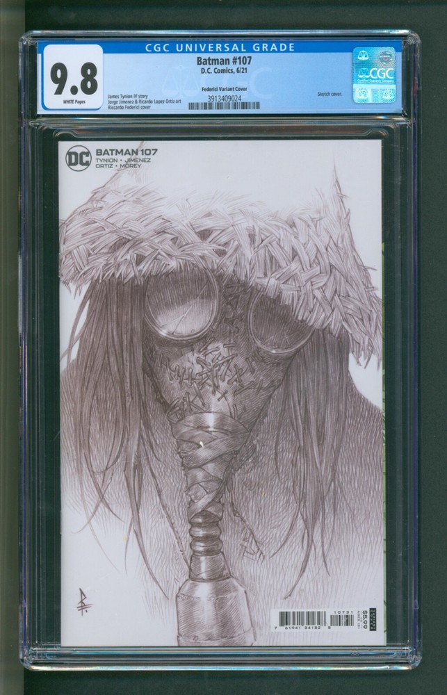 Batman 107 CGC 9.8 White Pages 2021 Federici Variant Cover Graded Comic