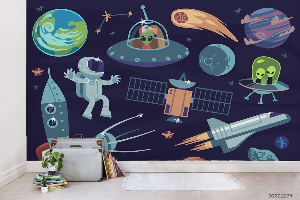 3D Space Theme Illustration Wall Murals Wallpaper Murals Wall Sticker