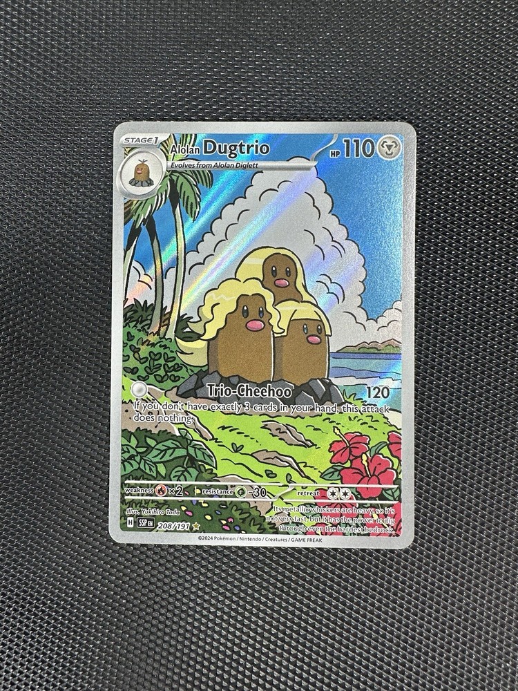 Alolan Dugtrio 208/191 Illustration Rare IR Pokémon Surging Sparks SV8 - *NM*