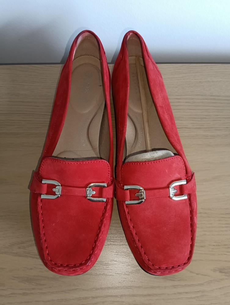Geox Women's Annytah Red Moccasins Size 41 Barely Worn Without Box