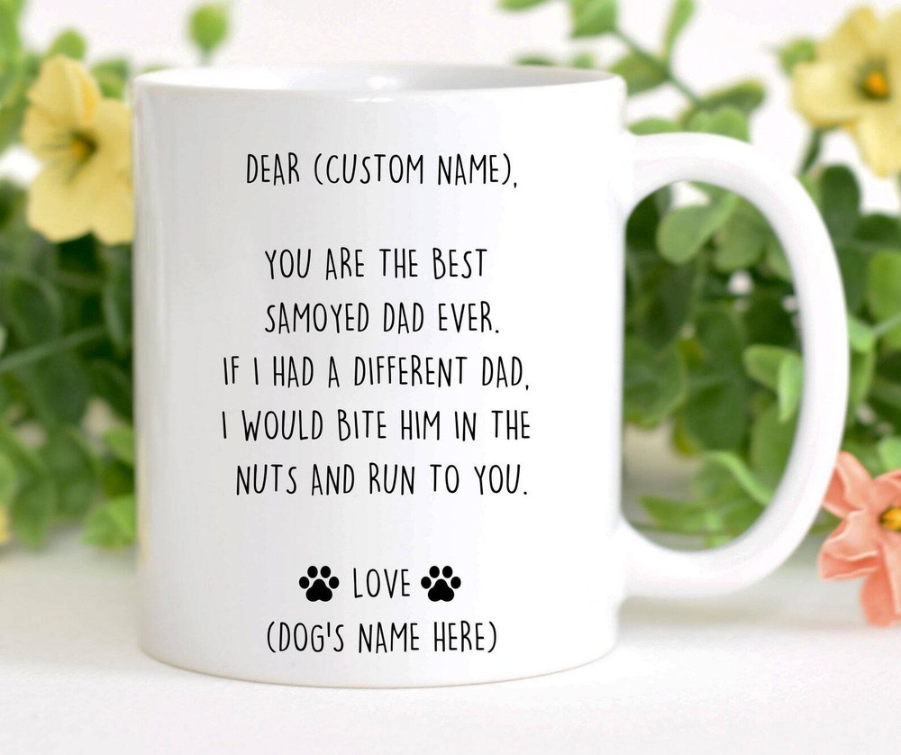 Funny Samoyed Coffee Mug Gift Idea for Dog Lovers and Dads