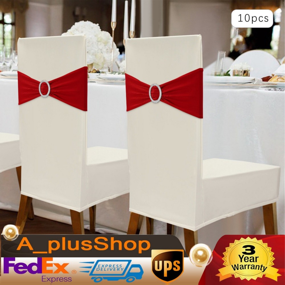 10* Stretch Chair Sashes Bows Royal Red Sashes Chair Bows for Wedding Reception