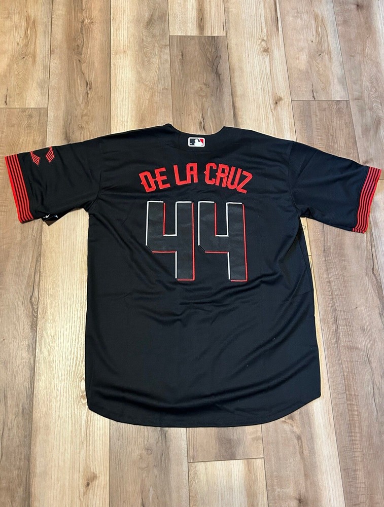 Elly De La Cruz #44 Cincinnati Reds Black Youth Stitched Jersey Size Medium