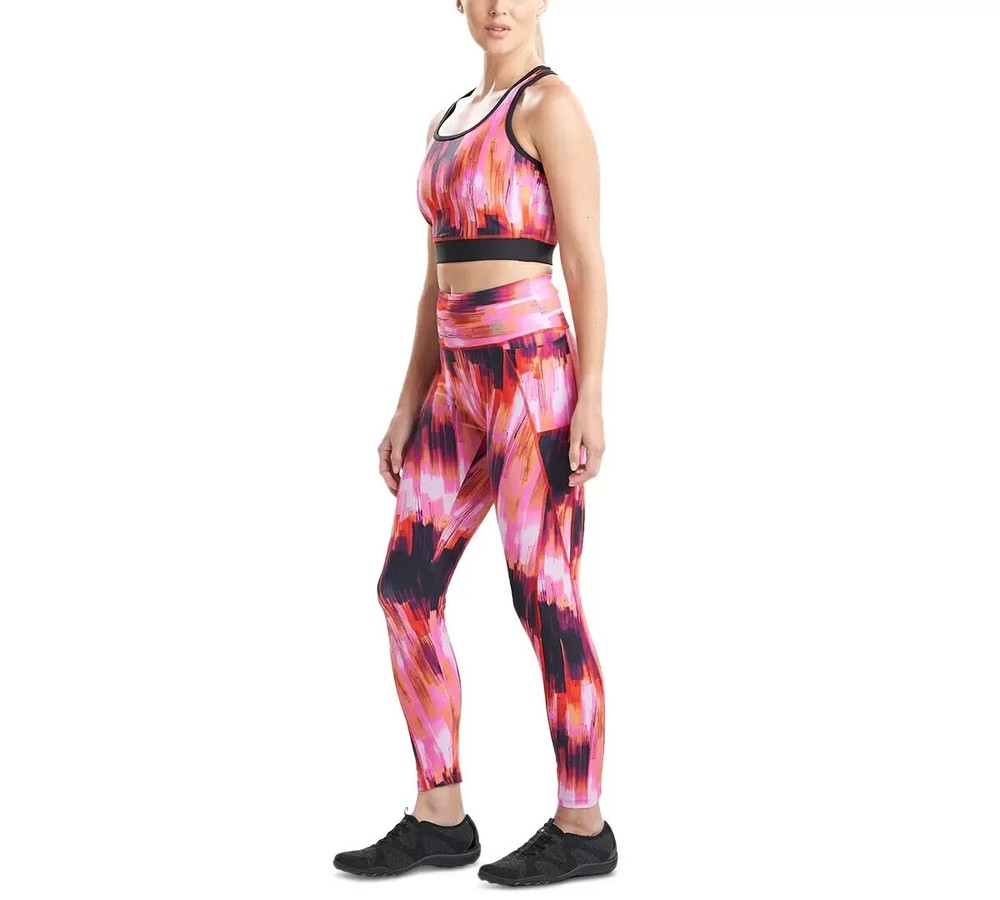 Josie Natori NWT Women's GYM YOGA Solstice 7/8 Length Leggings Pink SZ S $68