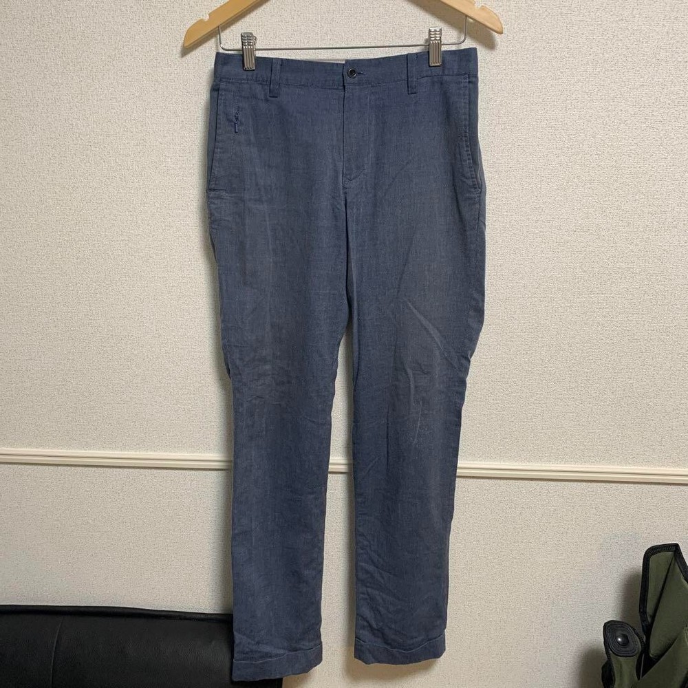 BEAMS GOLF Cotton Pants Polyester Linen Blue Sports wear Men Size 44 Used