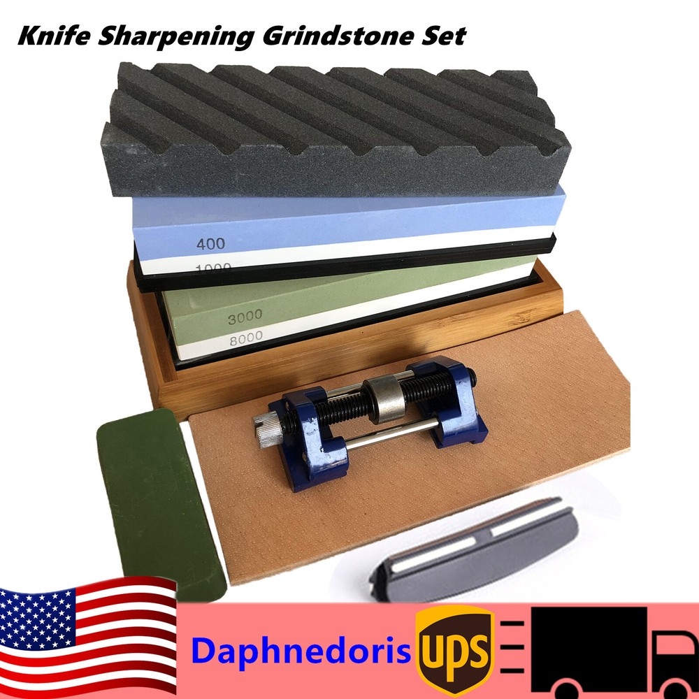 Dual Grit Whetstone Set 400 1000 3000 8000 Blade Sharpening Water Stone Kit