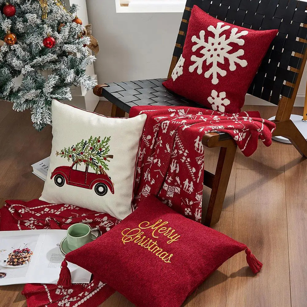 Christmas Pillowcase Cushion Case Pillowslip Throw Pillow Cover Xmas Home Decor