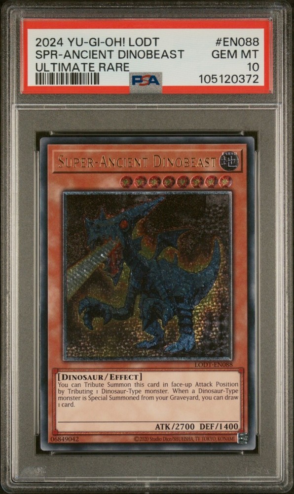 2024 YuGiOh SuperAncient Dinobeast LODTEN088 Ultimate Rare PSA 10 Gem Mint Card  
