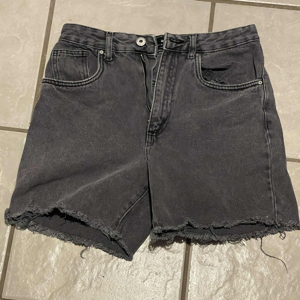 Cotton On Women's Distressed Charcoal Denim Shorts Size 4