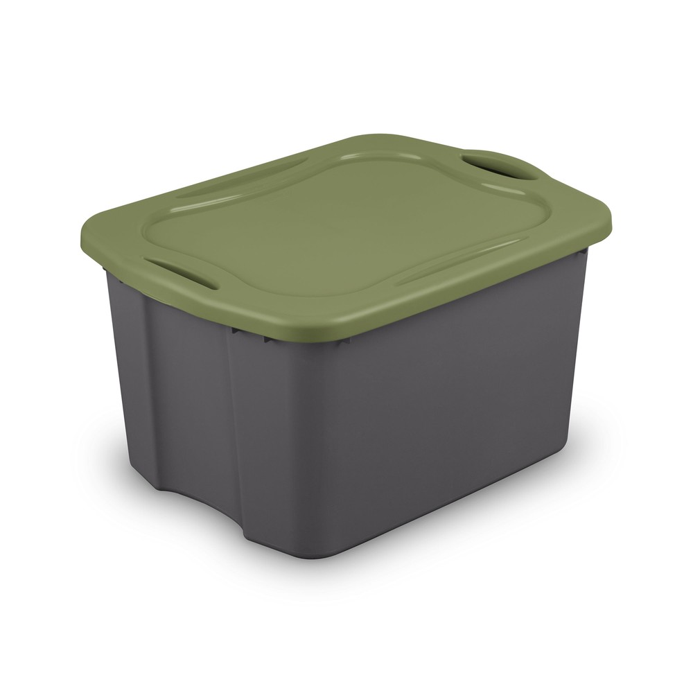 Sterilite 17.5-Gallon Gray Sage EZ Carry Storage Box with Lid