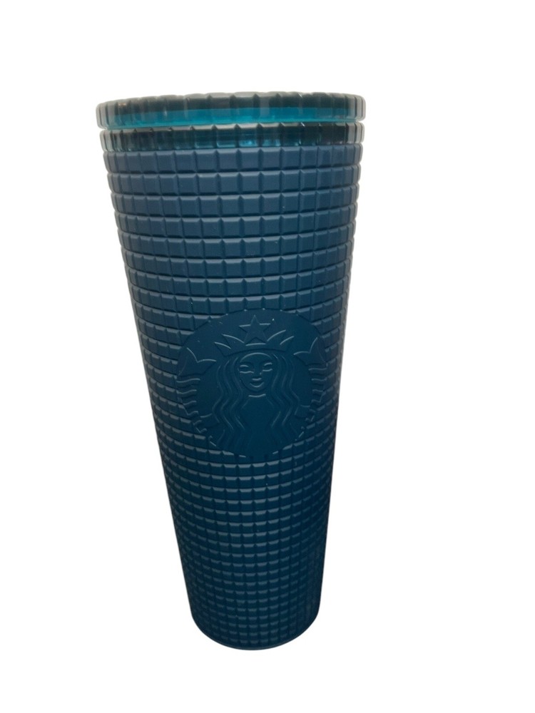 Starbucks Winter 2022 - Navy Blue Soft Touch Grid Tumbler (Cold Cup) - 24 oz New