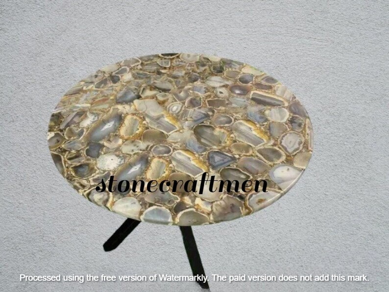 Natural Agate Coffee Table Top Living Room Centerpiece Christmas Sale