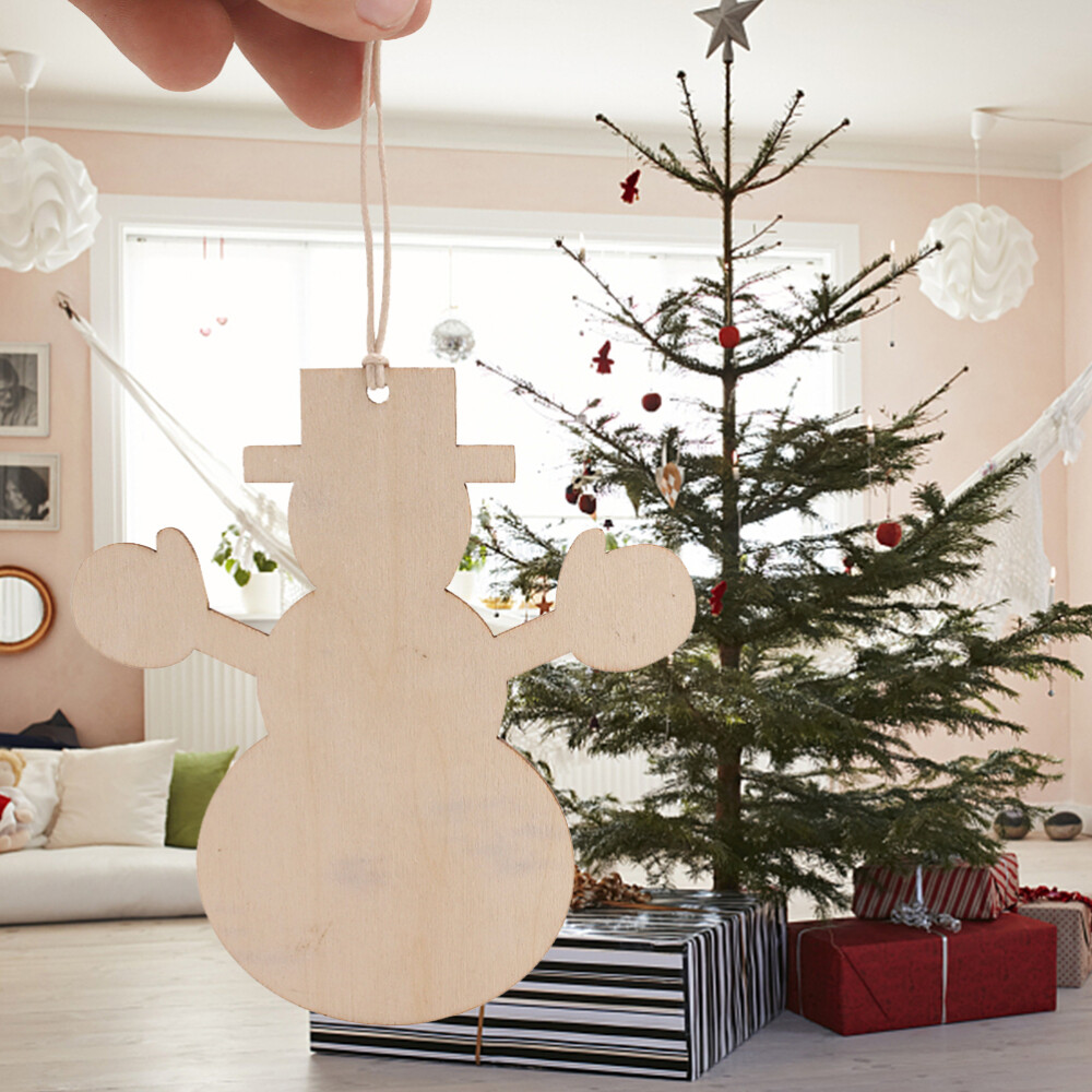 10 PCS Wooden Christmas Tree Decorations Christmas Party Wall Hanging